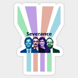 severance series Adam Scott and Britt Lower fan works graphic design by ironpalette Sticker